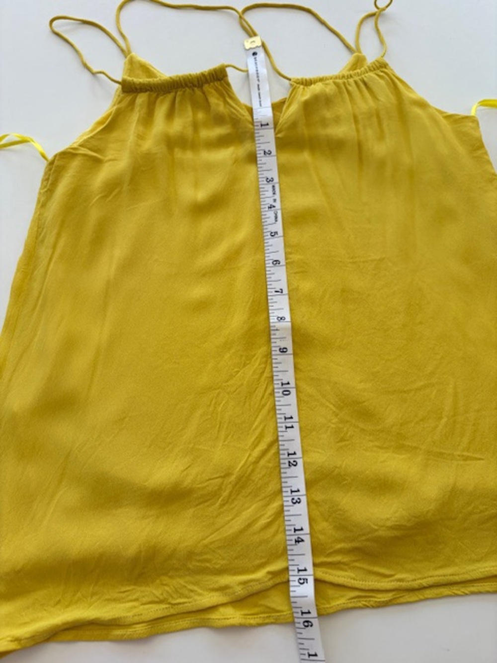 Massimo Dutti Yellow Spaghetti Strap Tank, like new, women's size S - Picture 5 of 10